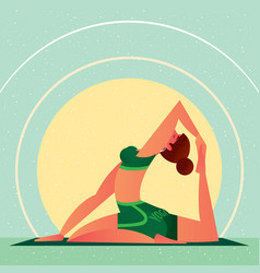 Girl In Yoga One-leg King Pigeon Pose