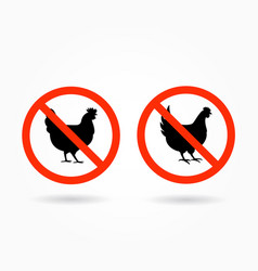 No Chicken Or Poultry Icon Symbol