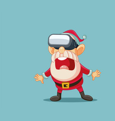 Santa Claus Wearing Vr Glasses Cartoon