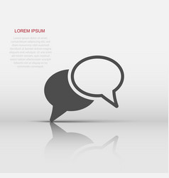 Speech Bubble Flat Icon Discussion Dialog Logo