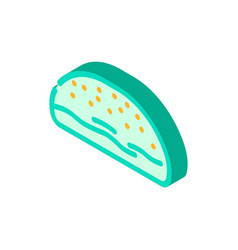 Spinach Bun Food Meal Isometric Icon