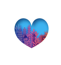 Colorful Heart With Paper Cut Flowers And Leaves