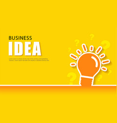 Glowing Light Bulb On Yellow Background Business