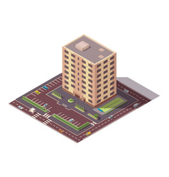 Isometric High Rise Building And Street