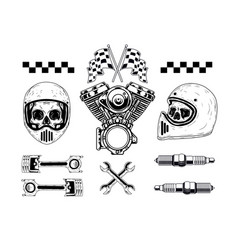 Motorcycle Set Hand Drawn