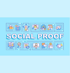 Social Proof Word Concepts Blue Banner