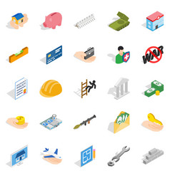 Bonanza Icons Set Isometric Style