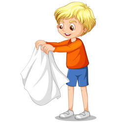 Cartoon Character A Boy Taking Coat Off