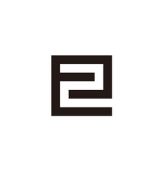 Letter E Number 2 Square Outline Geometric Symbol