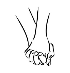 Hold Ones Hands Continuous Line Drawing People