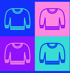 Pop Art Line Sweater Icon Isolated On Color