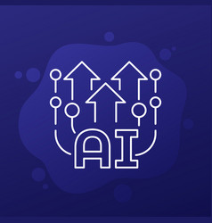 Ai Technology Evolution Line Icon For Web