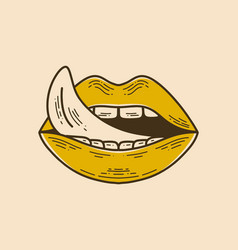 Brown Yellow Color Of A Mouth And Tongue