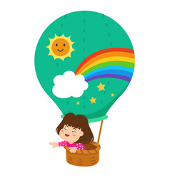 Cute Little Kid Girl In A Balloon