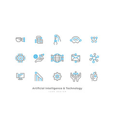 Set Of Artificial Intelligence And Technology Icon