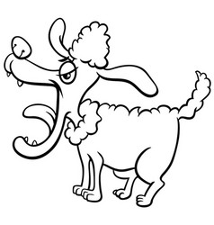 Cartoon Angry Poodle Dog Coloring Page