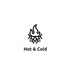 Fire Flame With Snowflake Plumb Heat Cold Hot Logo