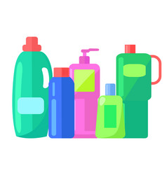 Plastic Detergent Bottles Set Household Chemical