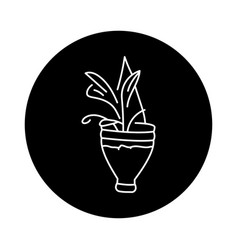 Recycle Water Bottle Pot Black Line Icon