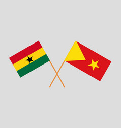 Crossed Flags Of Ghana And Tigray Official Colors