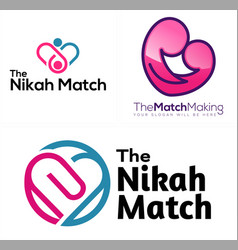 Dating Matchmaking Romantic Heart People Logo