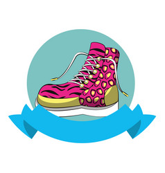 90s Retro Fashion Women Boot Round Icon