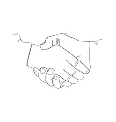 Handshake Continuous Line Drawing Business