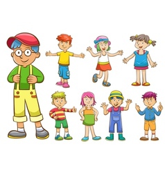 Set of cute cartoon kids Royalty Free Vector Image