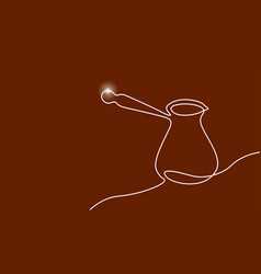 Single Continuous Line Art Coffee Bean Morning