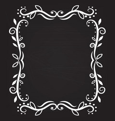 White Border Frame On Blackboard