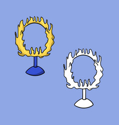 A Set Of Images Ring On A Stand Fire Ring