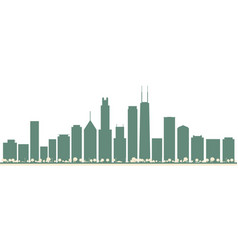 Abstract Chicago Usa City Skyline With Color