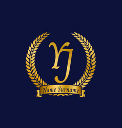 Initial Letter Y And J Yj Monogram Logo Design