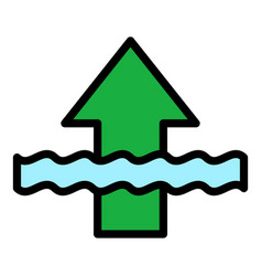 Rise Water Icon Flat