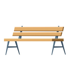 Wooden Park Bench Garden Furniture In Cartoon