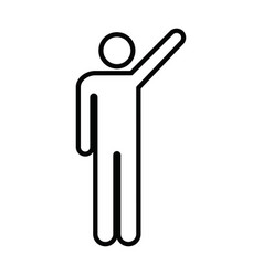 Man Raised Arms Icon Male Person With Open Hands