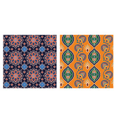 Set Of Seamless Patterns In Ajrakh Style