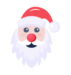 Trendy Flat Icon Of Santa Claus