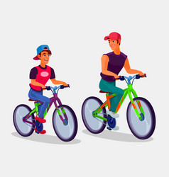 Two Young Men Riding Bicycles