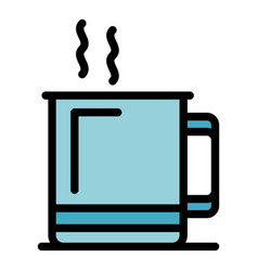 Hot Tea Mug Icon Flat