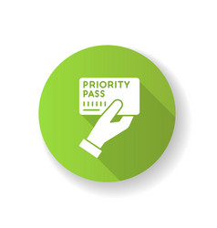 Priority Pass Green Flat Design Long Shadow Glyph