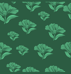 Seamless Pattern With Vintage Flowers Retro