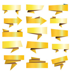 Set Of Gold Paper Banners