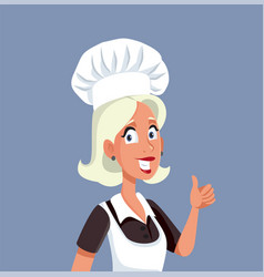 Chef Woman Expressing Satisfaction Cartoon