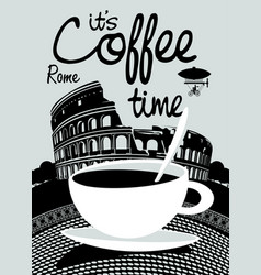 Coffee Banner On Background Of Prague Landscape