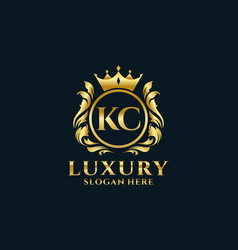 Initial Kc Letter Royal Luxury Logo Template