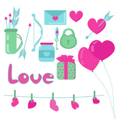 Valentines Day Attributes Doodle Love Clipart