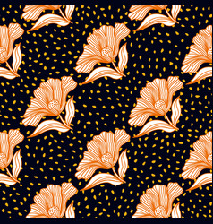 Beautiful Flower Line Seamless Pattern Ornament