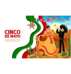 Cinco De Mayo Mexican Holiday Paper Cut Banner