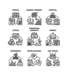 Financial Growth Set Icons